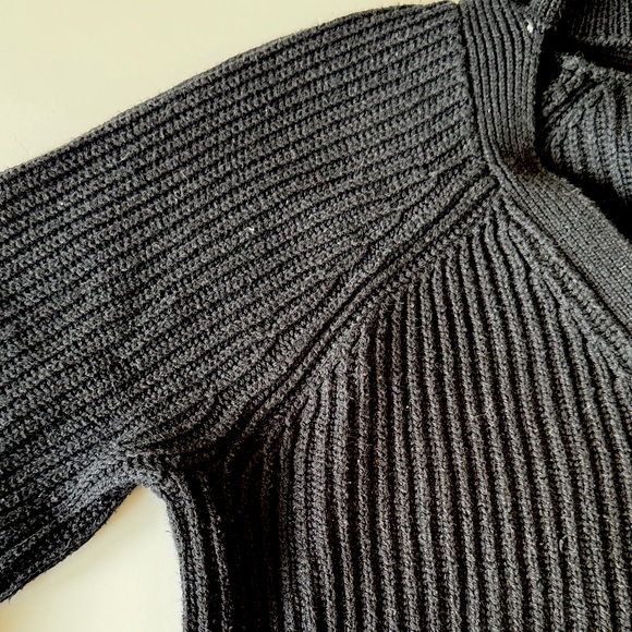INTERMIX Black Ribbed Knit Sweater - Picture 2 of 9
